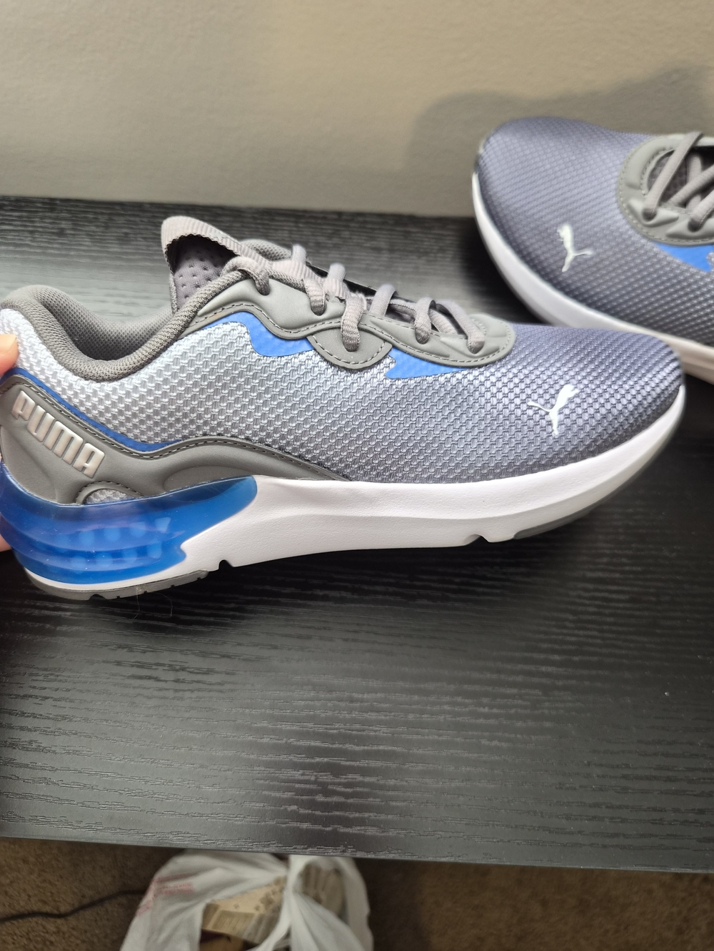 PUMA Kids' Gray and Blue Athletic Sneakers